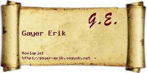 Gayer Erik névjegykártya